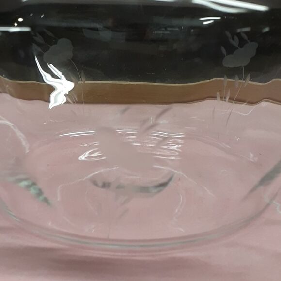 Princess House Crystal 9" Salad Punch Bowl Heritage Beveled Etched - Picture 2 of 6